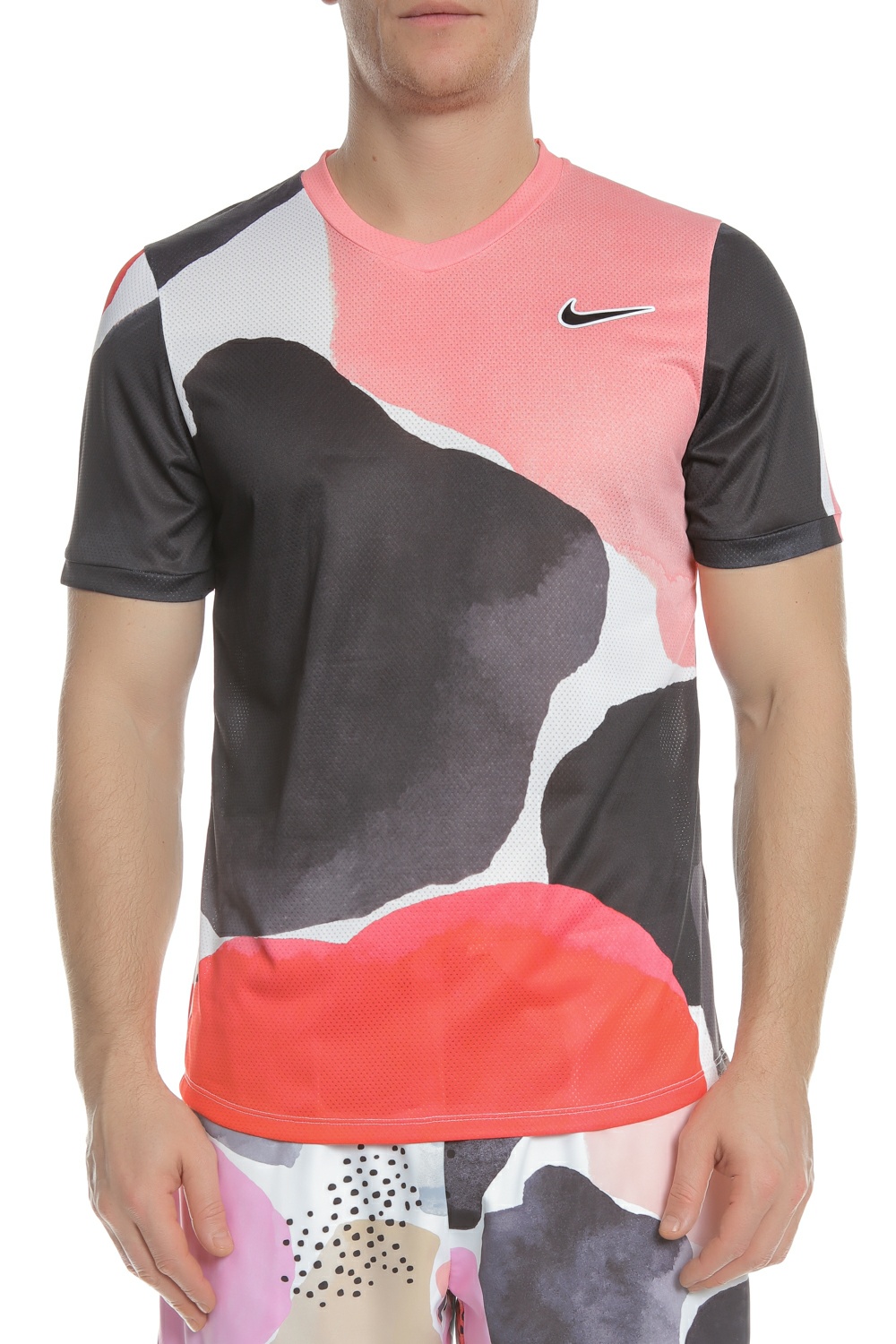 Ανδρικά/Ρούχα/Αθλητικά/T-shirt NIKE - Ανδρική μπλούζα τένις NIKE NKCT CHLLNGR TOP SS MB NT2 με μοτίβο