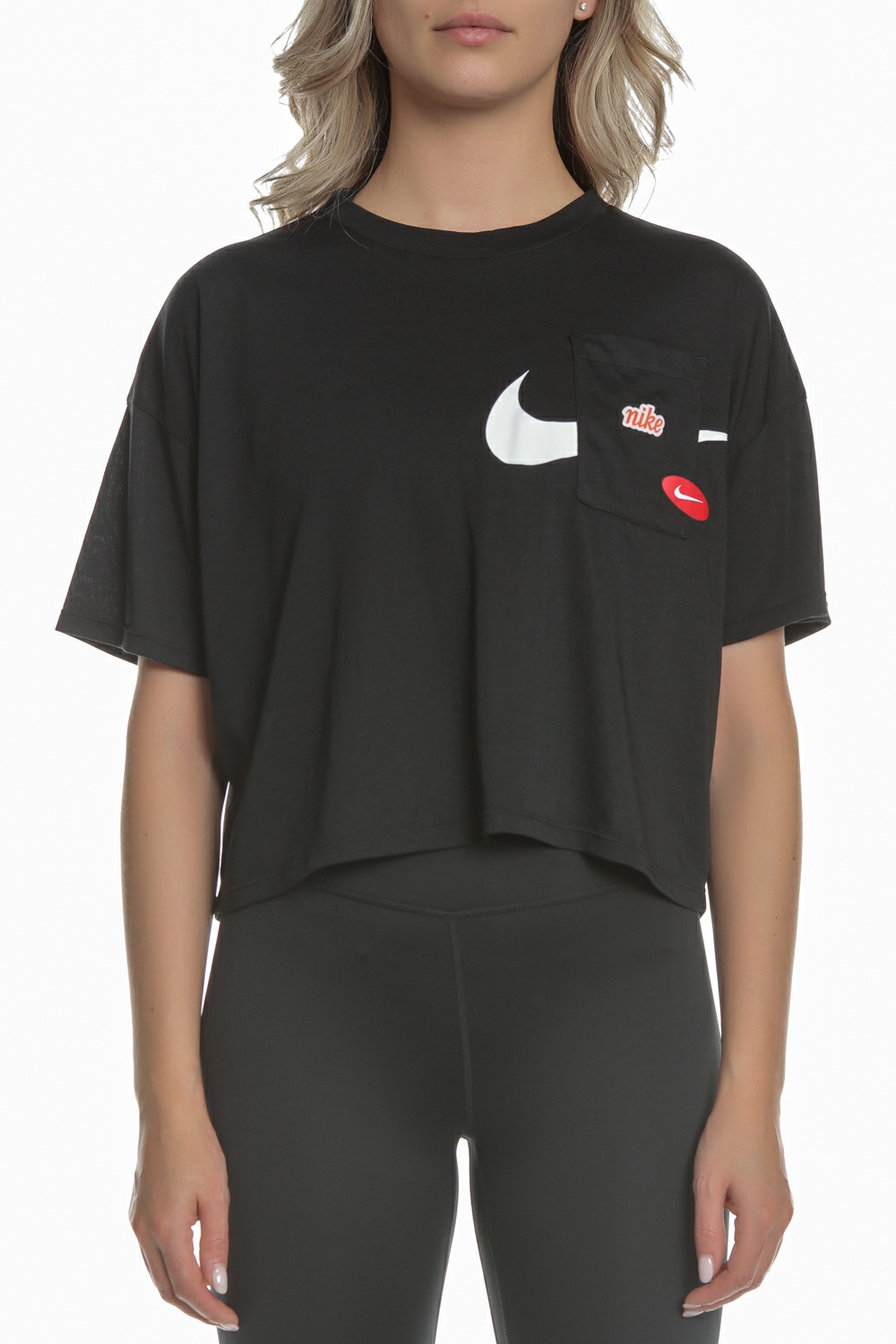 Γυναικεία/Ρούχα/Αθλητικά/T-shirt-Τοπ NIKE - Γυναικείο cropped top NIKE GX ICNCLSH WOW μαύρο
