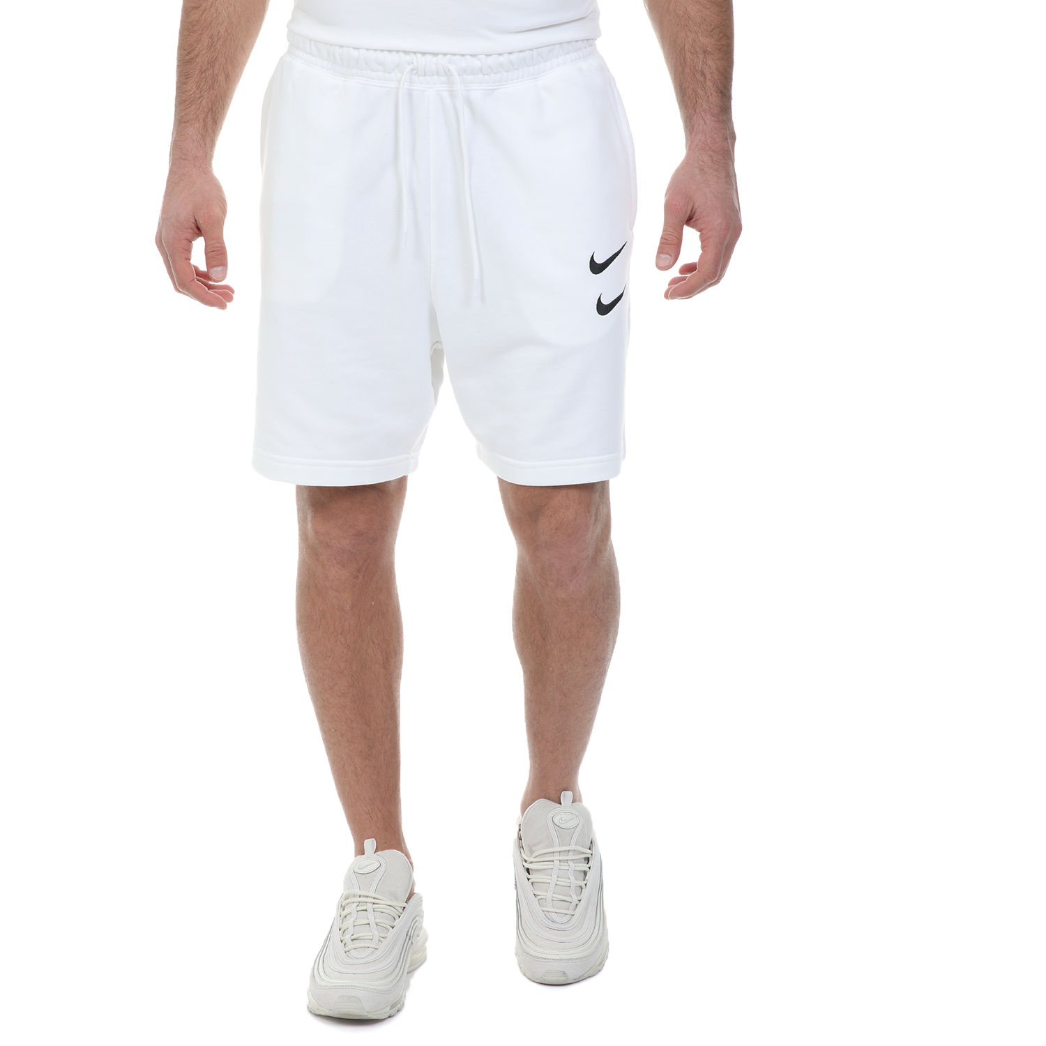 Ανδρικά/Ρούχα/Σορτς-Βερμούδες/Αθλητικά NIKE - Ανδρική βερμούδα NIKE NSW SWOOSH λευκή