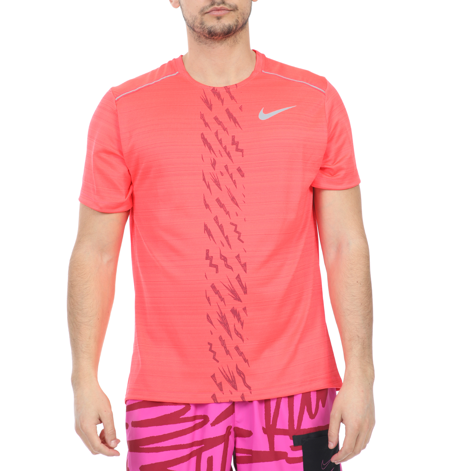 Ανδρικά/Ρούχα/Αθλητικά/T-shirt NIKE - Ανδρική μπλούζα NIKE DRY MILER SS EDGE GX PO κόκκινη