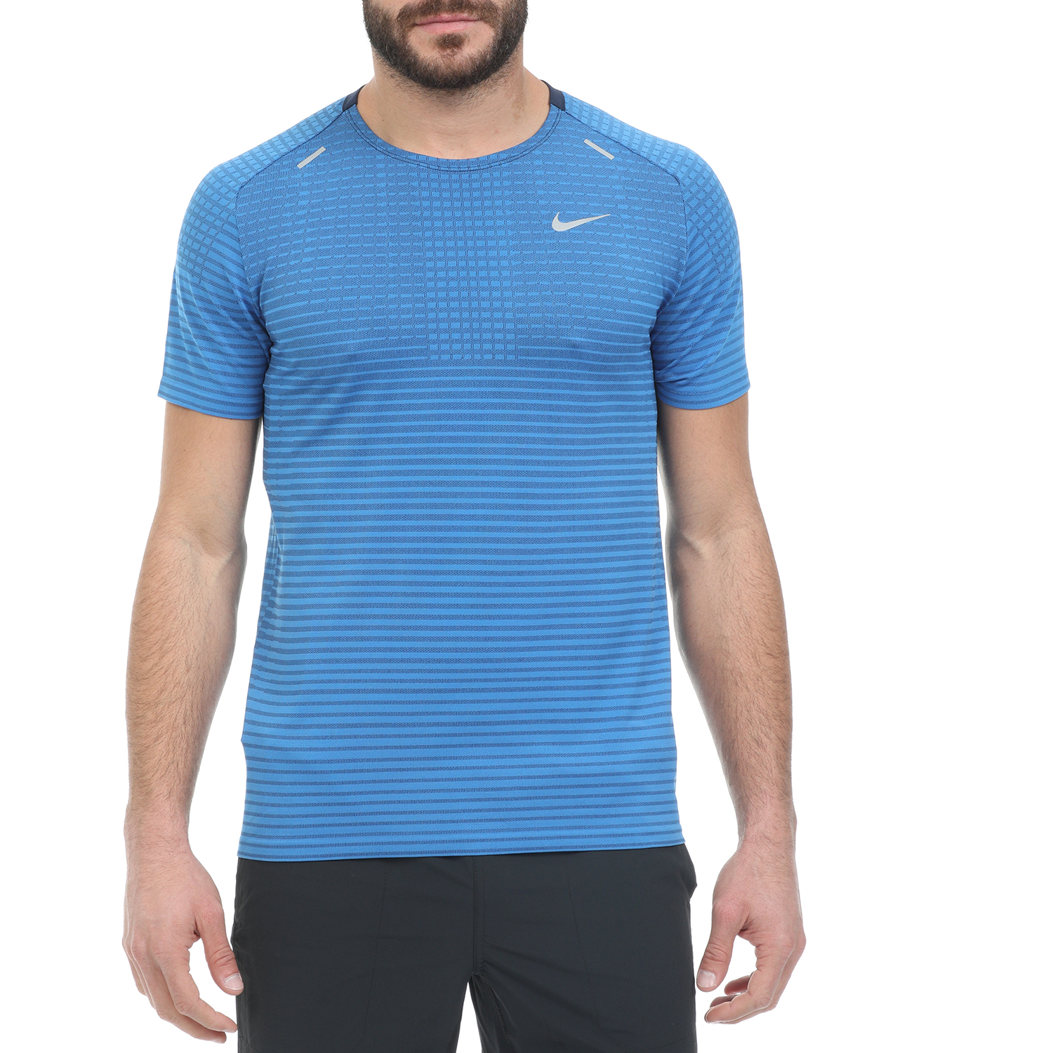 Ανδρικά/Ρούχα/Αθλητικά/T-shirt NIKE - Ανδρική μπλούζα TECHKNIT ULTRA SS μπλε