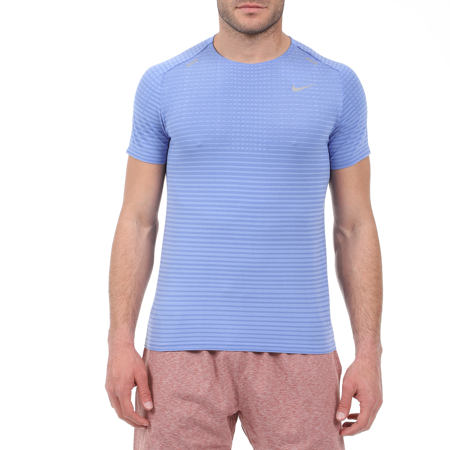 Ανδρικά/Ρούχα/Αθλητικά/T-shirt NIKE - Ανδρική μπλούζα NIKE TECHKNIT ULTRA SS μπλε ασημί