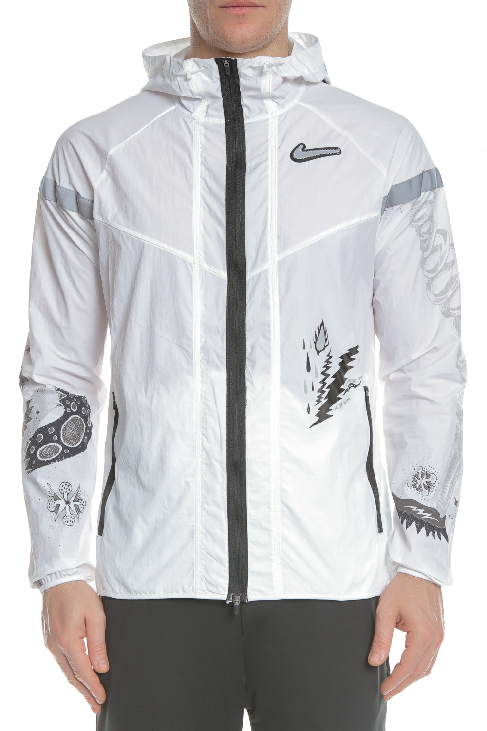 Ανδρικά/Ρούχα/Πανωφόρια/Τζάκετς NIKE - Ανδρικό jacket NIKE WILD RUN WR JKT λευκό