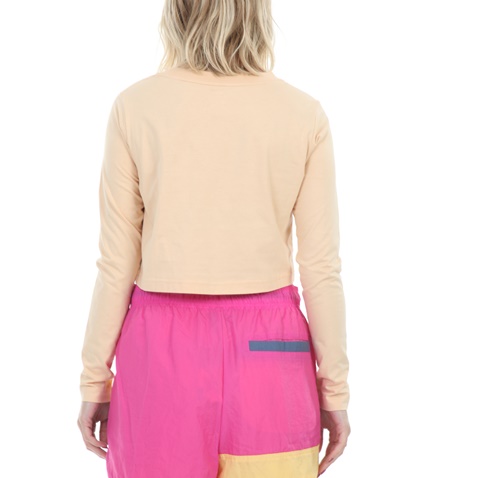 NIKE-Γυναικεία cropped μπλούζα NIKE NSW TEE LS LUX 3 CROP πορτοκαλί