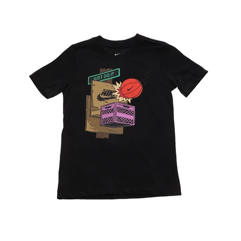NIKE-Παιδικό t-shirt NIKE CT2646 B NSW TEE BBALL STREET μαύρο