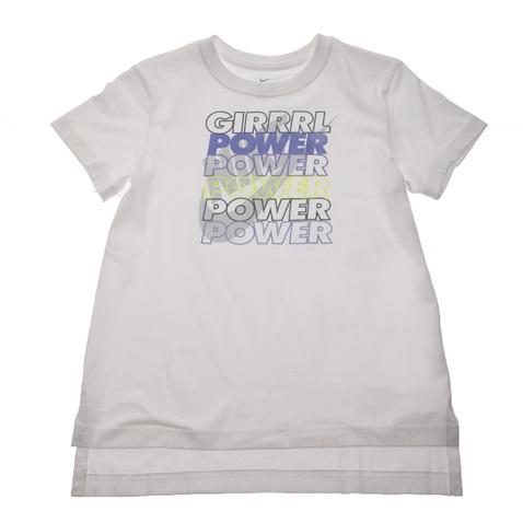 NIKE-Παιδική κοντομάνικη μπλούζα NIKE SW TEE DPTL GIRL POWER λευκή