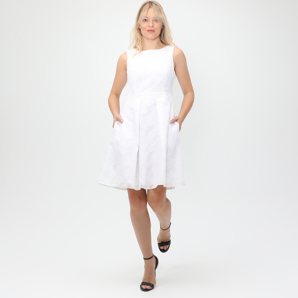 Γυναικεία/Ρούχα/Φορέματα/Μίνι BOSS - Γυναικείο mini φόρεμα BOSS Afilly λευκό