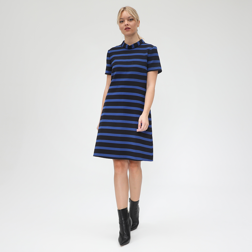 Γυναικεία/Ρούχα/Φορέματα/Μίνι BOSS - Γυναικείο mini φόρεμα BOSS Apeggy ριγέ μαύρο μπλε