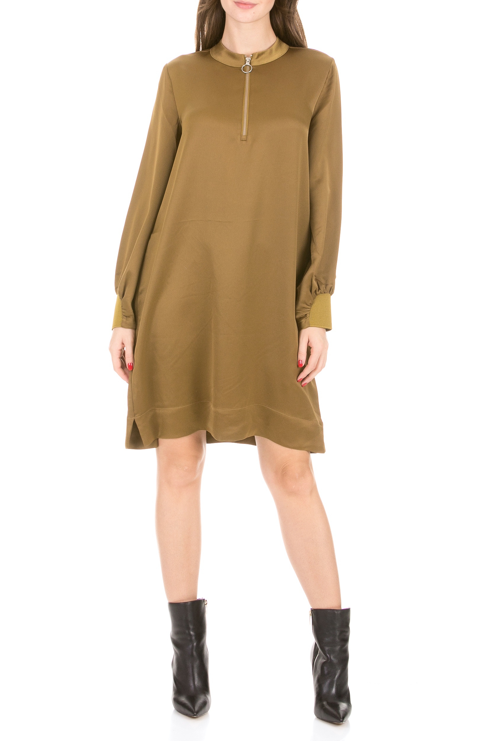 Γυναικεία/Ρούχα/Φορέματα/Μίνι SCOTCH & SODA - Γυναικείο mini φόρεμα SCOTCH & SODA χρυσό πράσινο