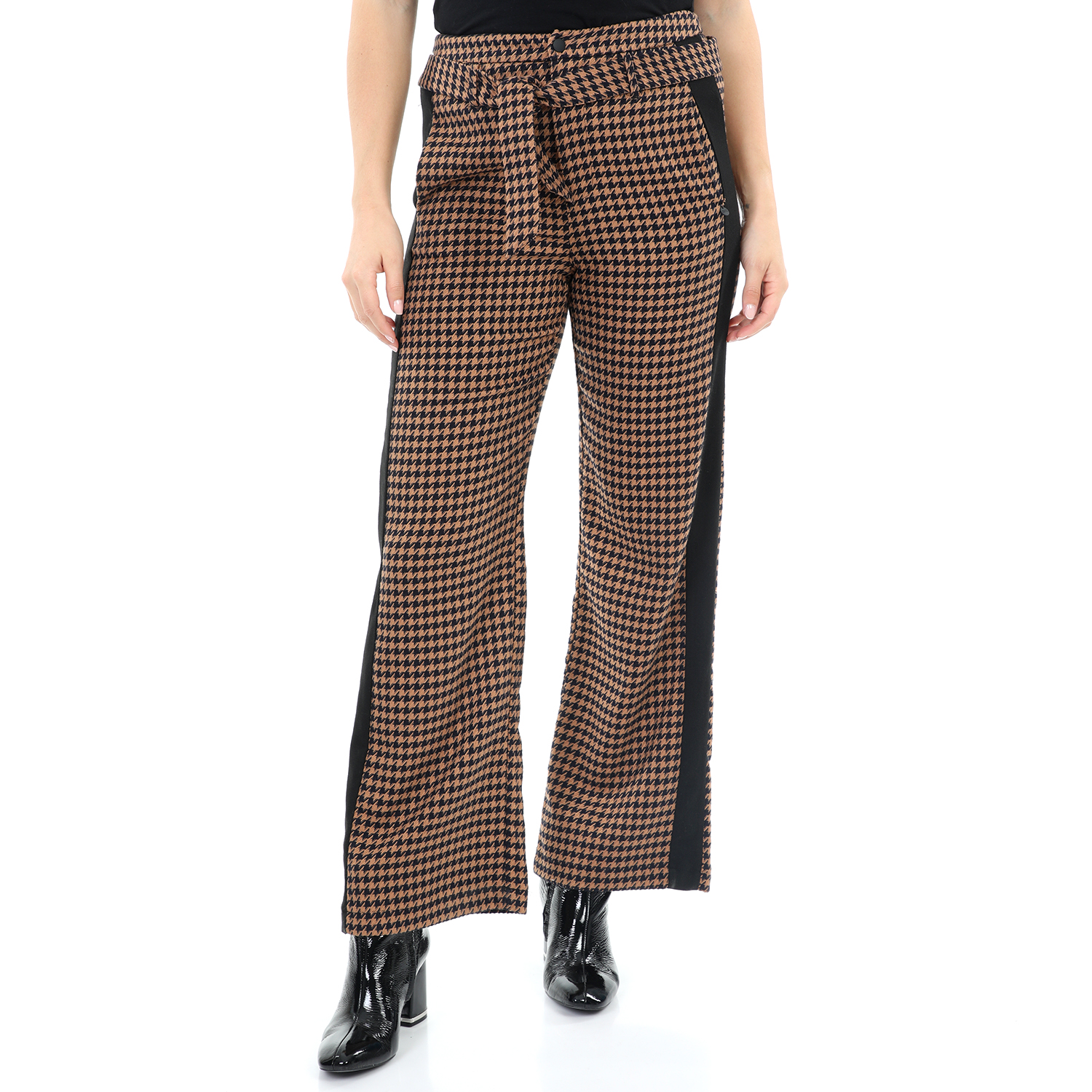 SCOTCH & SODA - Γυναικείο παντελόνι SCOTCH & SODA καφέ μαύρο Γυναικεία/Ρούχα/Παντελόνια/Ισια Γραμμή