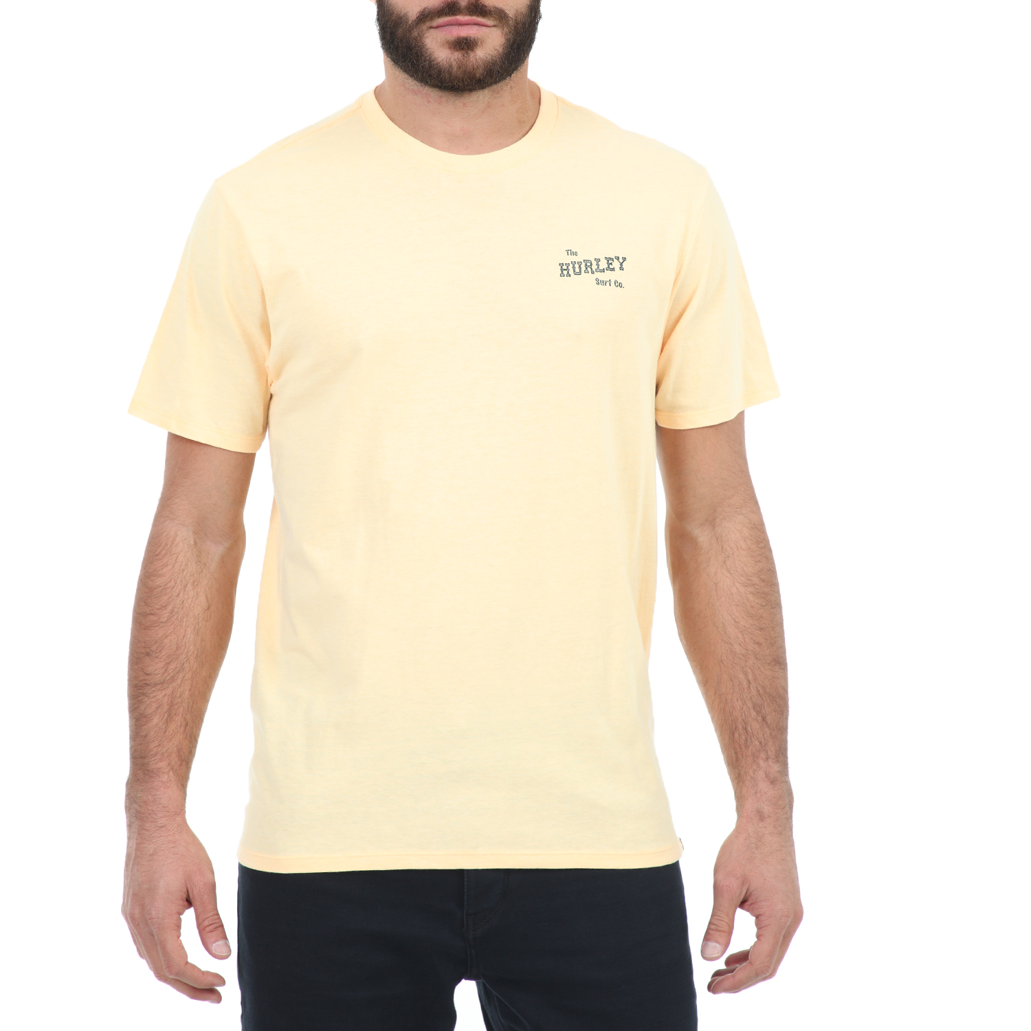 Ανδρικά/Ρούχα/Μπλούζες/Κοντομάνικες HURLEY - Ανδρικό t-shirt HURLEY M SLIPPIN κίτρινο