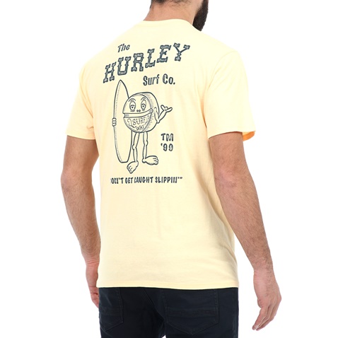 HURLEY-Ανδρικό t-shirt HURLEY M SLIPPIN κίτρινο