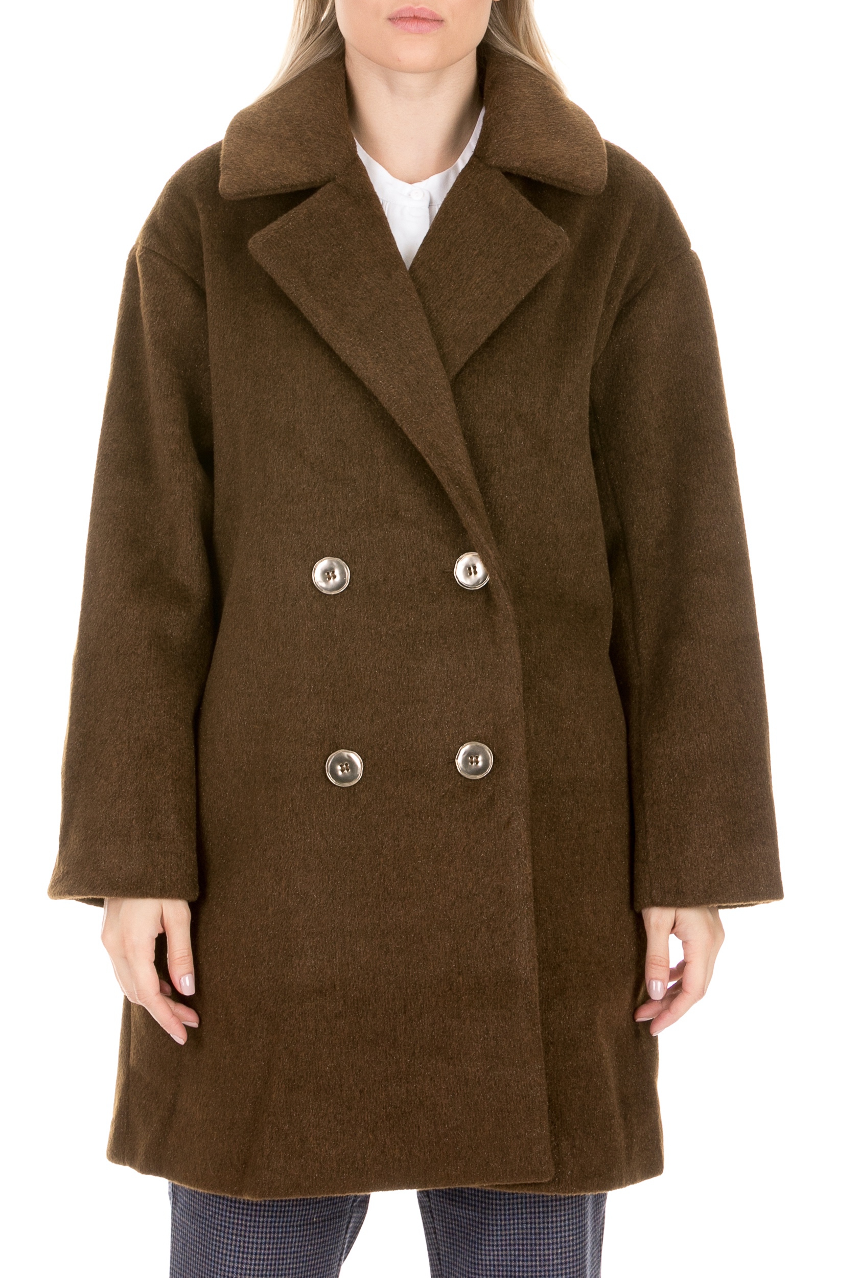 Γυναικεία/Ρούχα/Πανωφόρια/Παλτό MOLLY BRACKEN - Γυναικείο παλτό MOLLY BRACKEN χακί