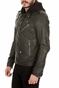 GOOSECRAFT-Ανδρικό δερμάτινο jacket GOOSECRAFT ADAM BIKER πράσινο
