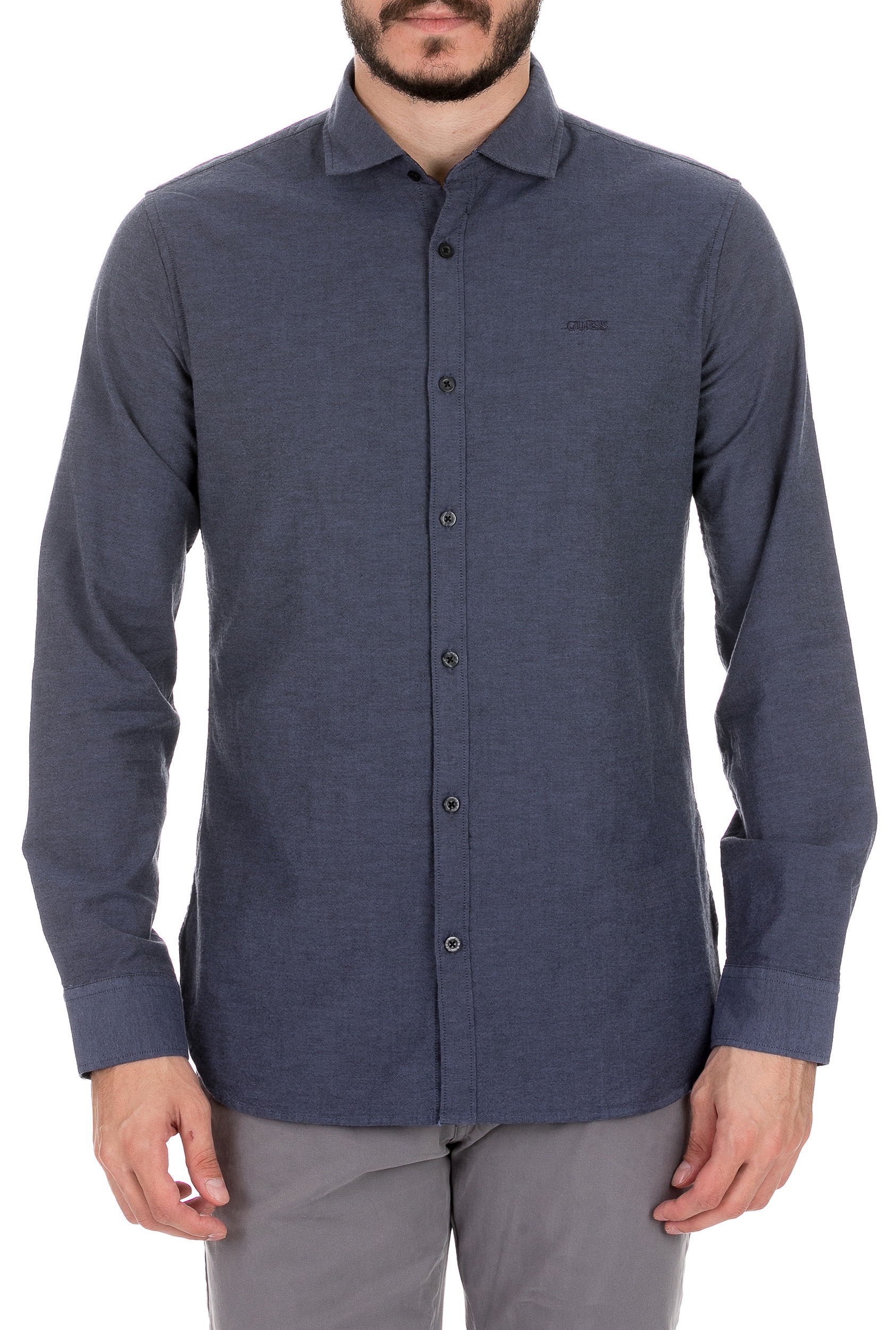 Ανδρικά/Ρούχα/Πουκάμισα/Μακρυμάνικα GUESS - Ανδρικό πουκάμισο GUESS ALAMEDA OXFORD μπλε