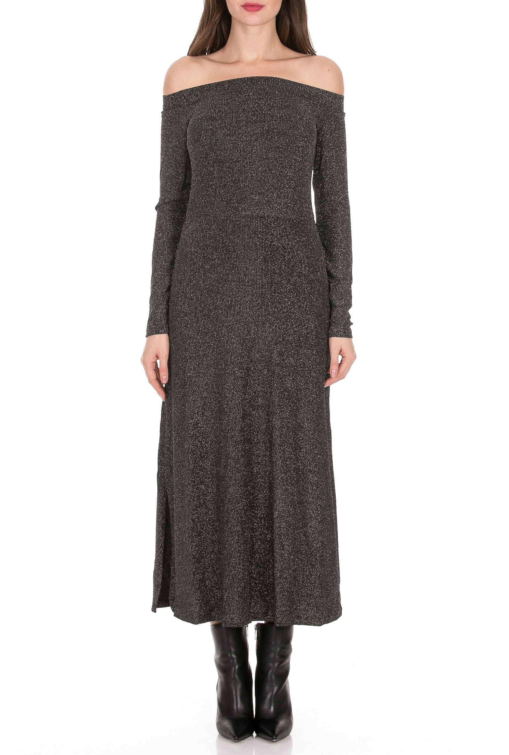 RELIGION Γυναικείο maxi φόρεμα RELIGION MODERN DRESS γκρι