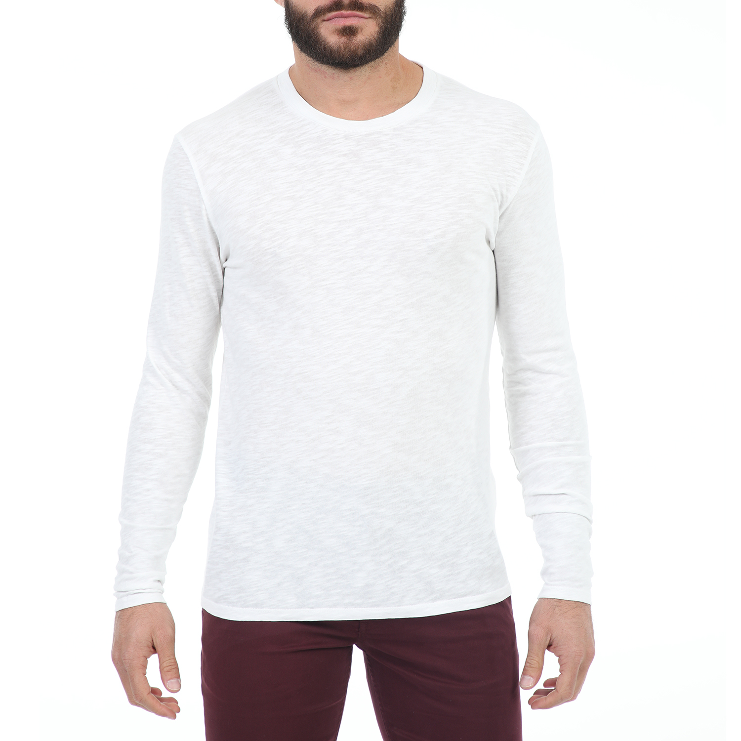 Ανδρικά/Ρούχα/Μπλούζες/Μακρυμάνικες AMERICAN VINTAGE - Ανδρική μακρυμάνικη μπλούζα AMERICAN VINTAGE λευκή