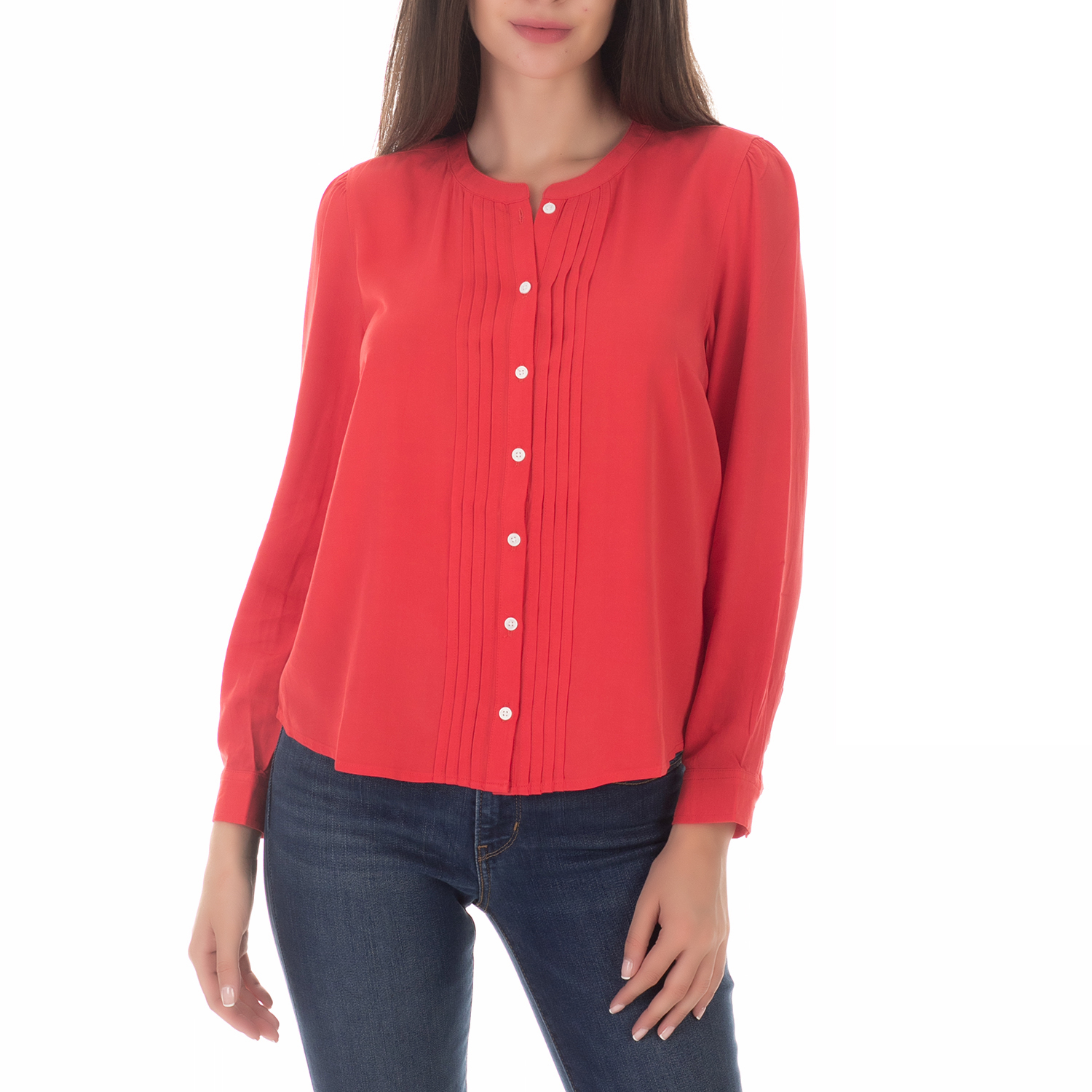 LEVI'S Γυναικείο μακρυμάνικο πουκάμισο LEVI'S MAYA TOP POINSETTIA κόκκινο