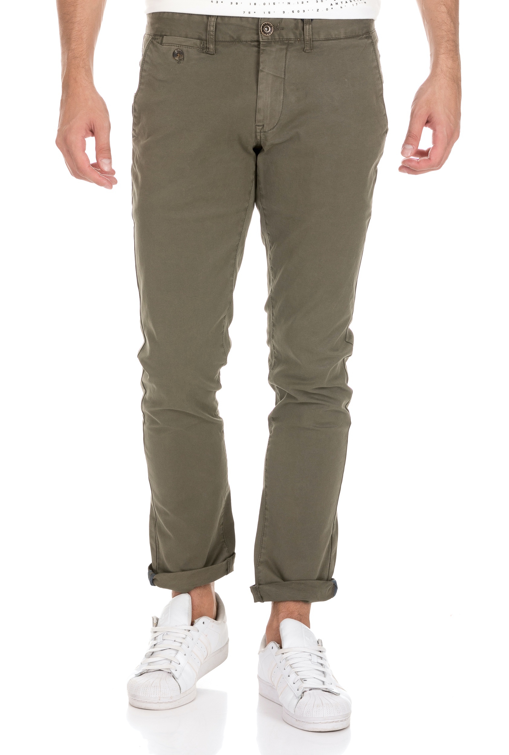 Ανδρικά/Ρούχα/Παντελόνια/Chinos GARCIA JEANS - Ανδρικό παντελόνι chino GARCIA JEANS SAVIO πράσινο