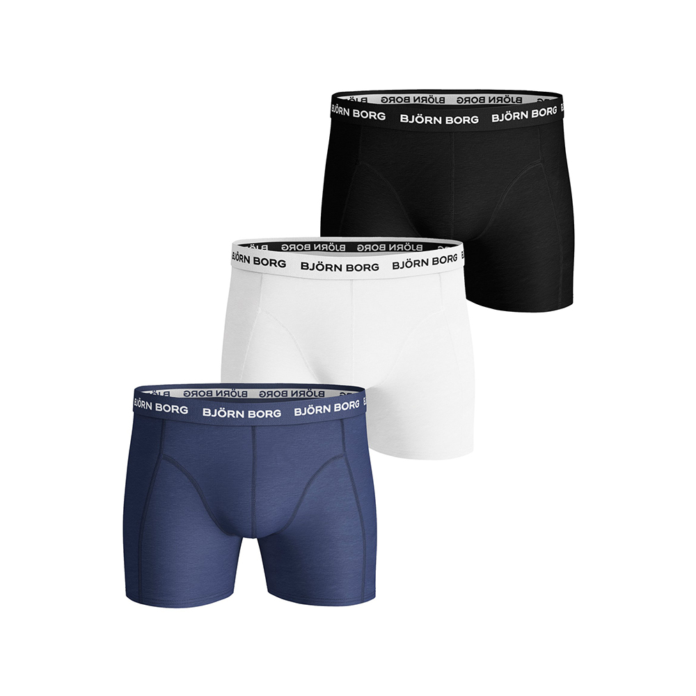 Ανδρικά/Ρούχα/Εσώρουχα/Μπόξερ BJORN BORG - Ανδρικά εσώρουχα boxer σετ των 3 BJORN BORG μαύρο μπλε λευκό