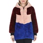 TAVUS-Γυναικείο γούνινο παλτό TAVUS μπλε ροζ