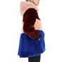 TAVUS-Γυναικείο γούνινο παλτό TAVUS μπλε ροζ