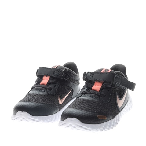NIKE-Βρεφικά αθλητικά παπούτσια Nike Revolution 5 FLYEASE (TDV) μαύρα χρυσά