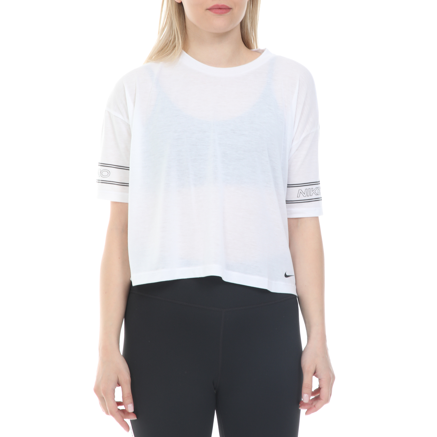 Γυναικεία/Ρούχα/Αθλητικά/T-shirt-Τοπ NIKE - Γυναικεία cropped μπλούζα NIKE NP TOP SS GRX SU20 λευκή