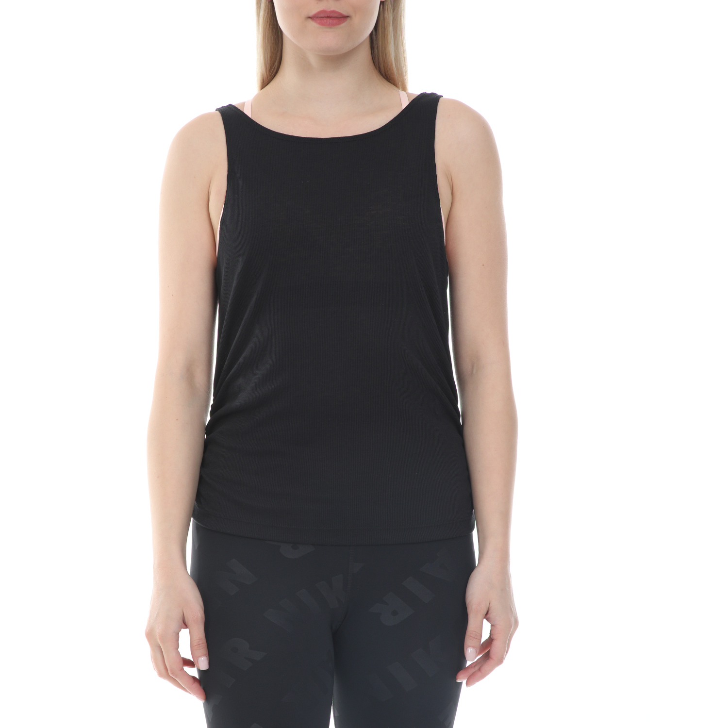 Γυναικεία/Ρούχα/Αθλητικά/T-shirt-Τοπ NIKE - Γυναικείο top NIKE YOGA RUCHE TANK μαύρο