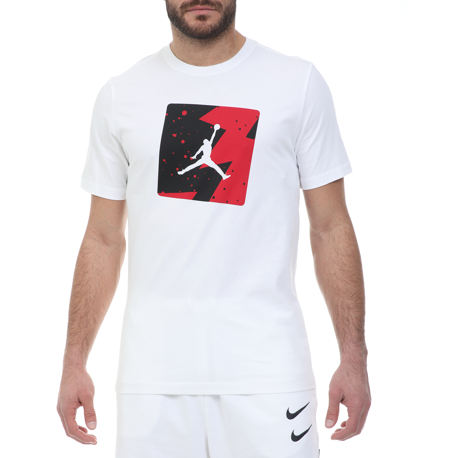 Ανδρικά/Ρούχα/Αθλητικά/T-shirt NIKE - Ανδρικό t-shirt NIKE M J POOLSIDE CREW λευκό