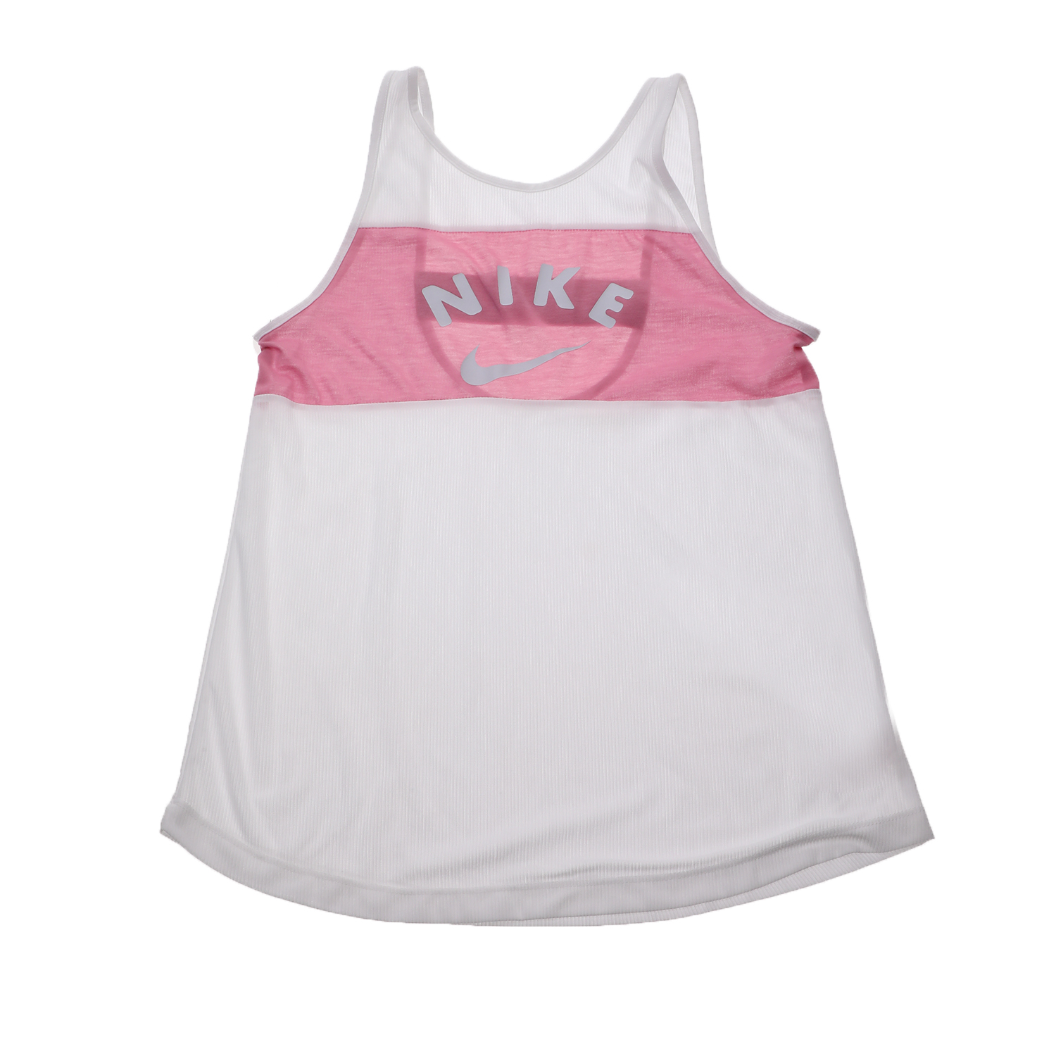 Παιδικά/Girls/Ρούχα/Αθλητικά NIKE - Παιδική αμάνικη μπλούζα NIKE TANK FB λευκή - ροζ