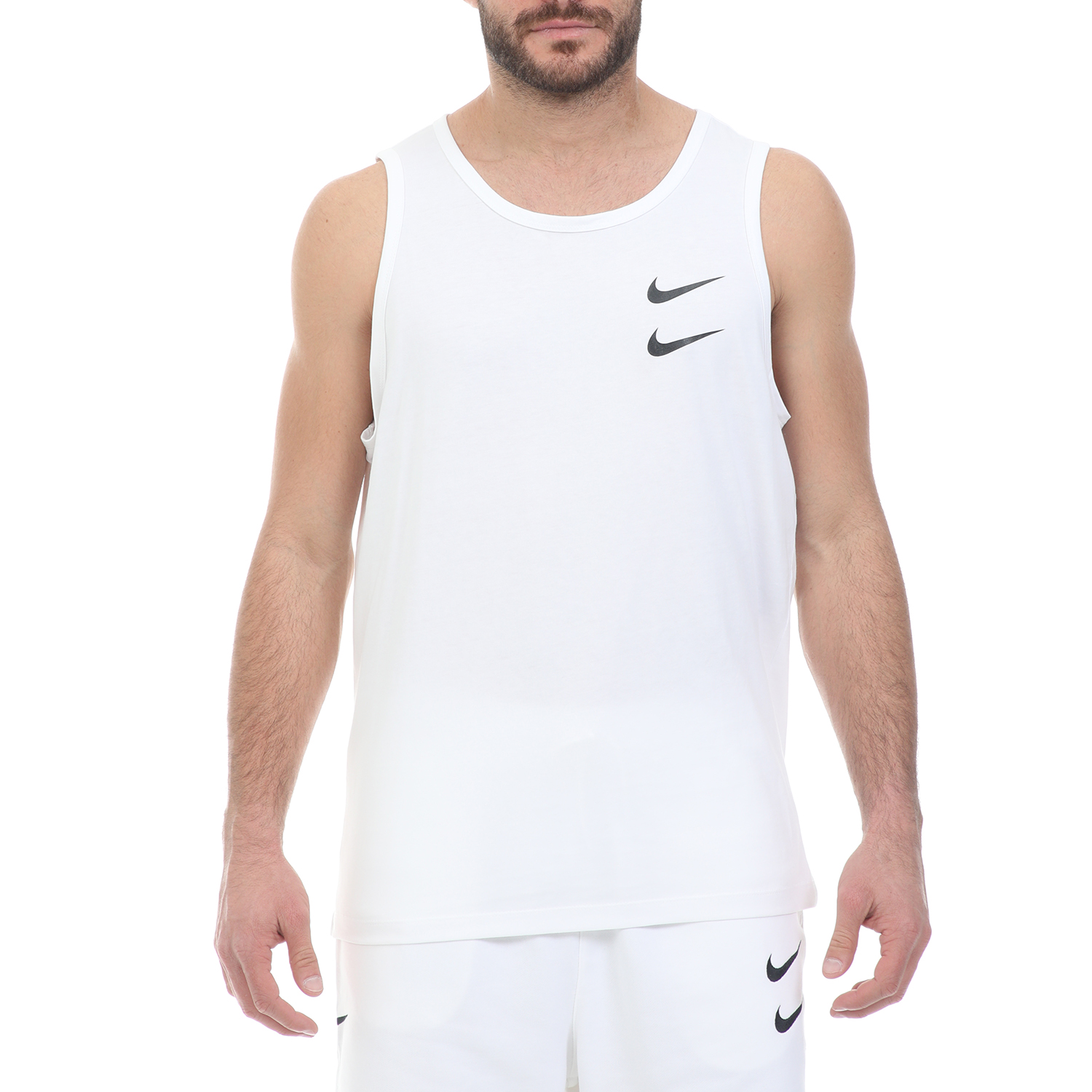 Ανδρικά/Ρούχα/Αθλητικά/T-shirt NIKE - Ανδρικό t-shirt NIKE NSW SWOOSH TANK λευκό μαύρο