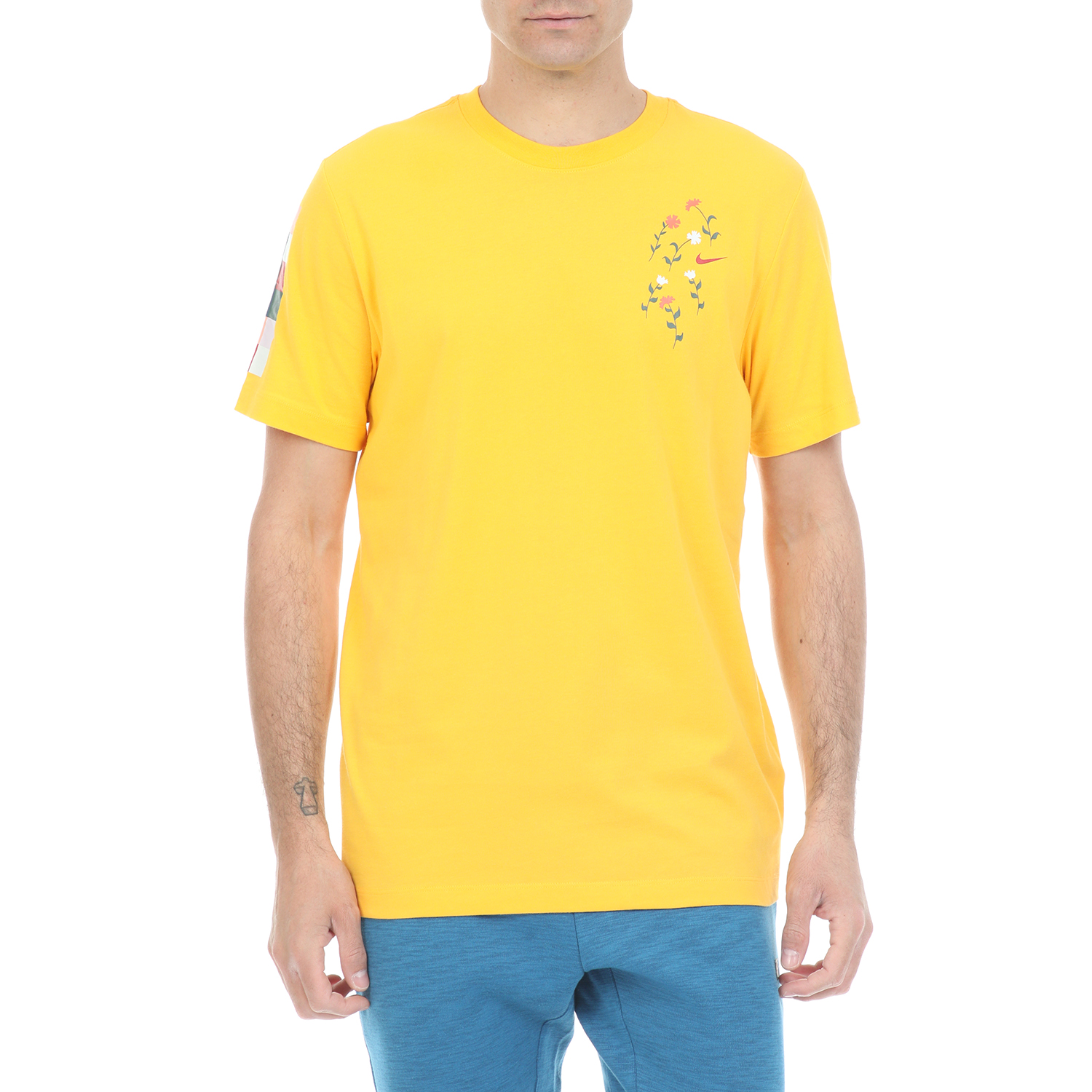 Ανδρικά/Ρούχα/Αθλητικά/T-shirt NIKE - Ανδρικό t-shirt NIKE DRY TEE A.I.R. A SAVAGE κίτρινο