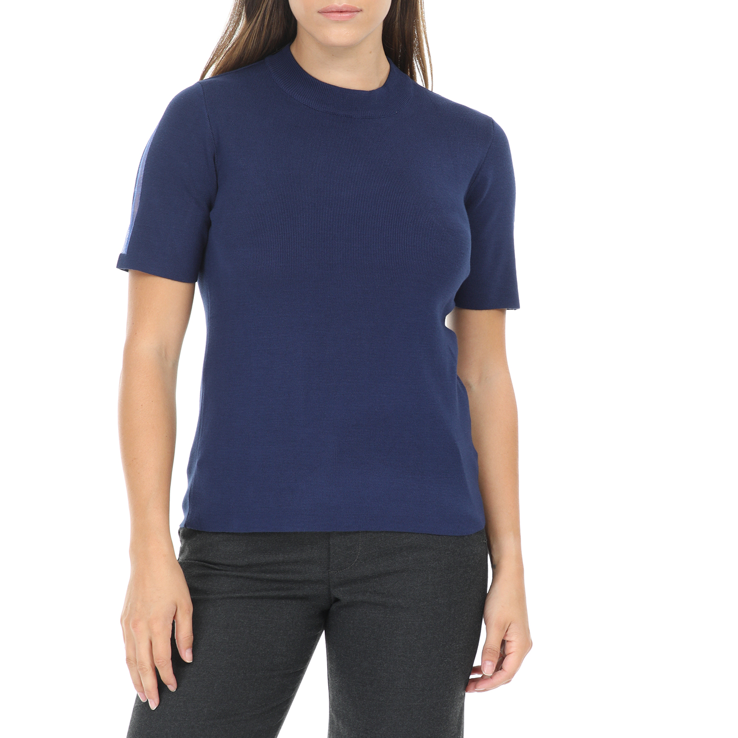 Γυναικεία/Ρούχα/Μπλούζες/Κοντομάνικες NU - Γυναικεία κοντομάνικη μπλούζα NU μπλε