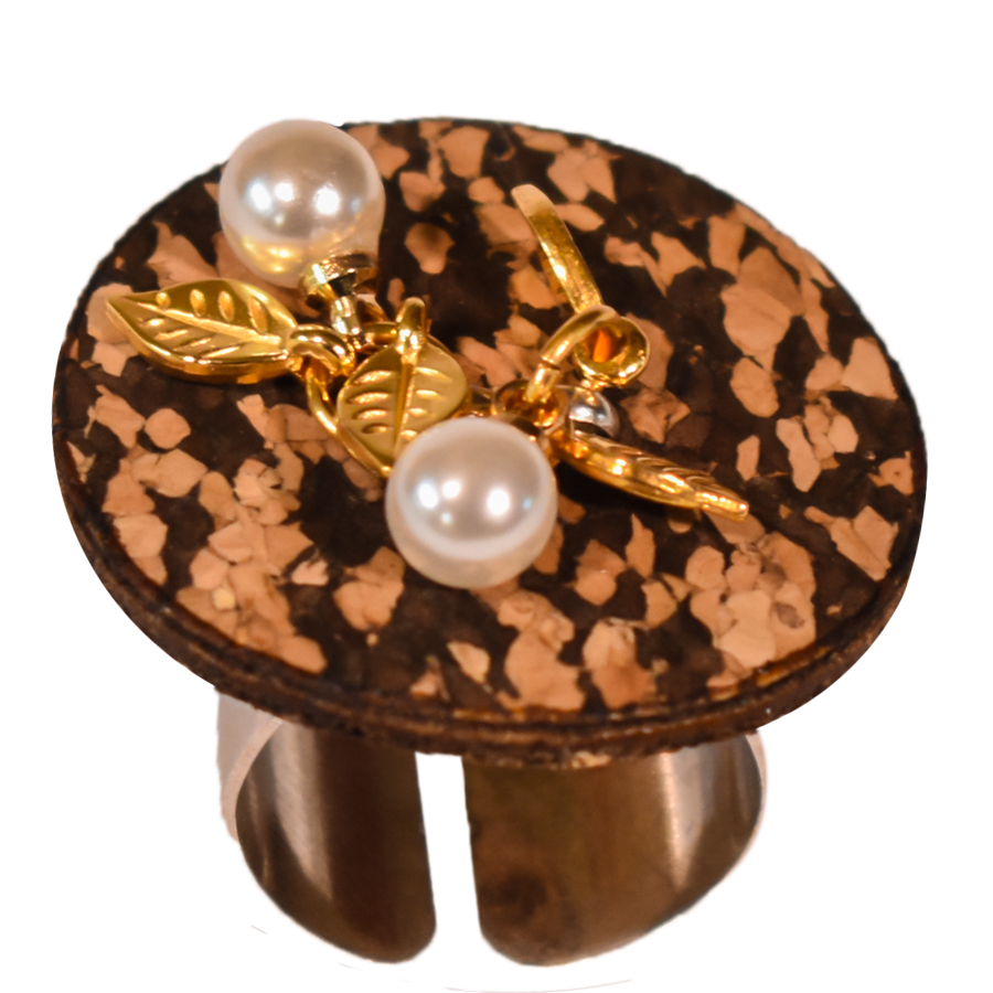 Γυναικεία/Αξεσουάρ/Κοσμήματα/Δαχτυλίδια APOXYLO - Γυναικείο δαχτυλίδι APOXYLO GRAIN GOLD καφέ
