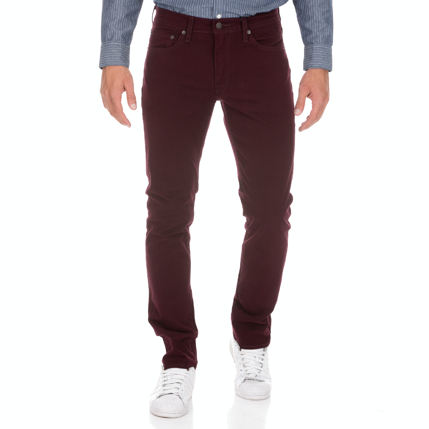 Ανδρικά/Ρούχα/Παντελόνια/Ισια Γραμμή LEVI'S - Ανδρικό κοτλέ παντελόνι LEVI'S SLIM MULLED WINE BI-STR B μπορντό