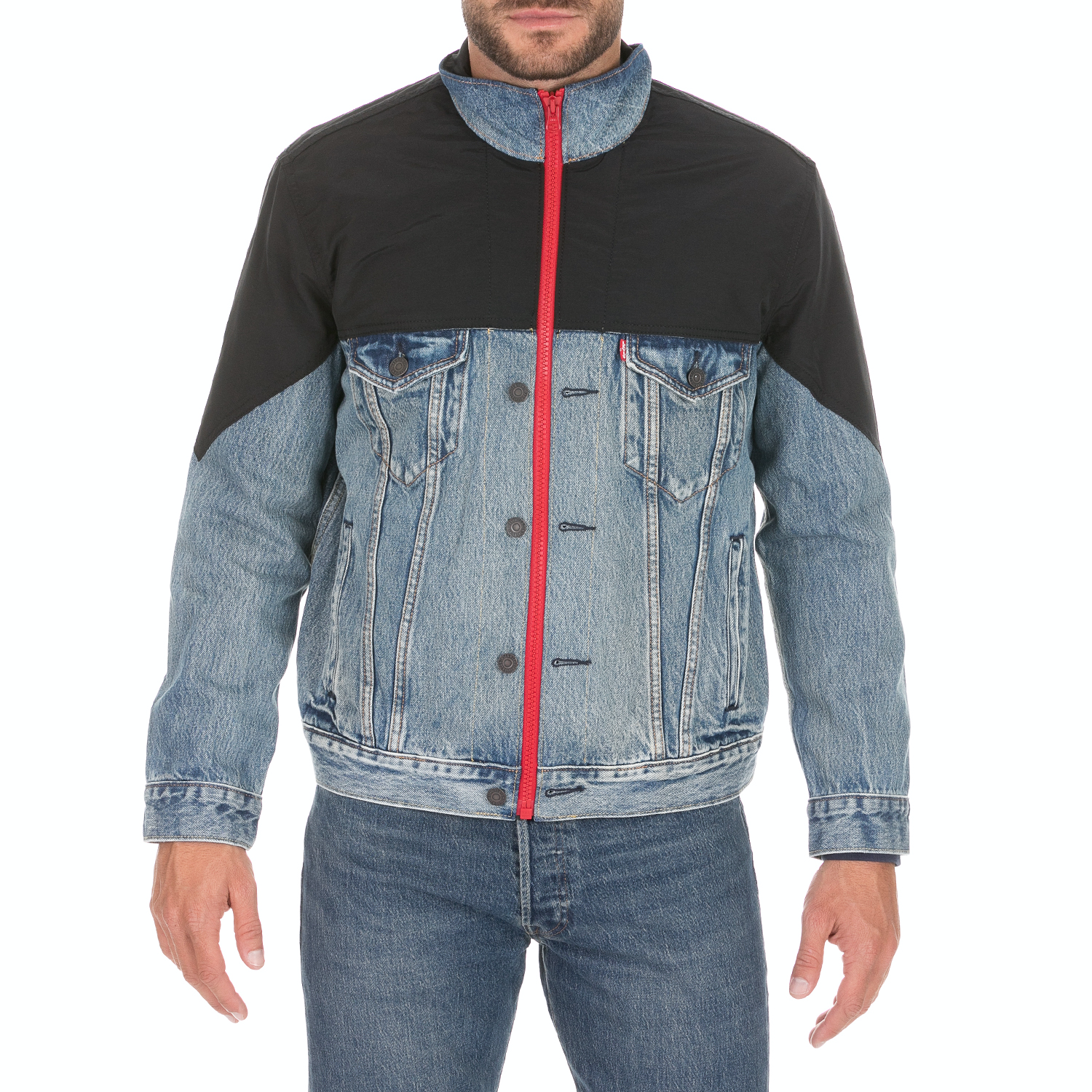 Ανδρικά/Ρούχα/Πανωφόρια/Τζάκετς LEVI'S - Ανδρικό jacket LEVI'S UNBASIC MOCKNECK TRUCKER μπλε