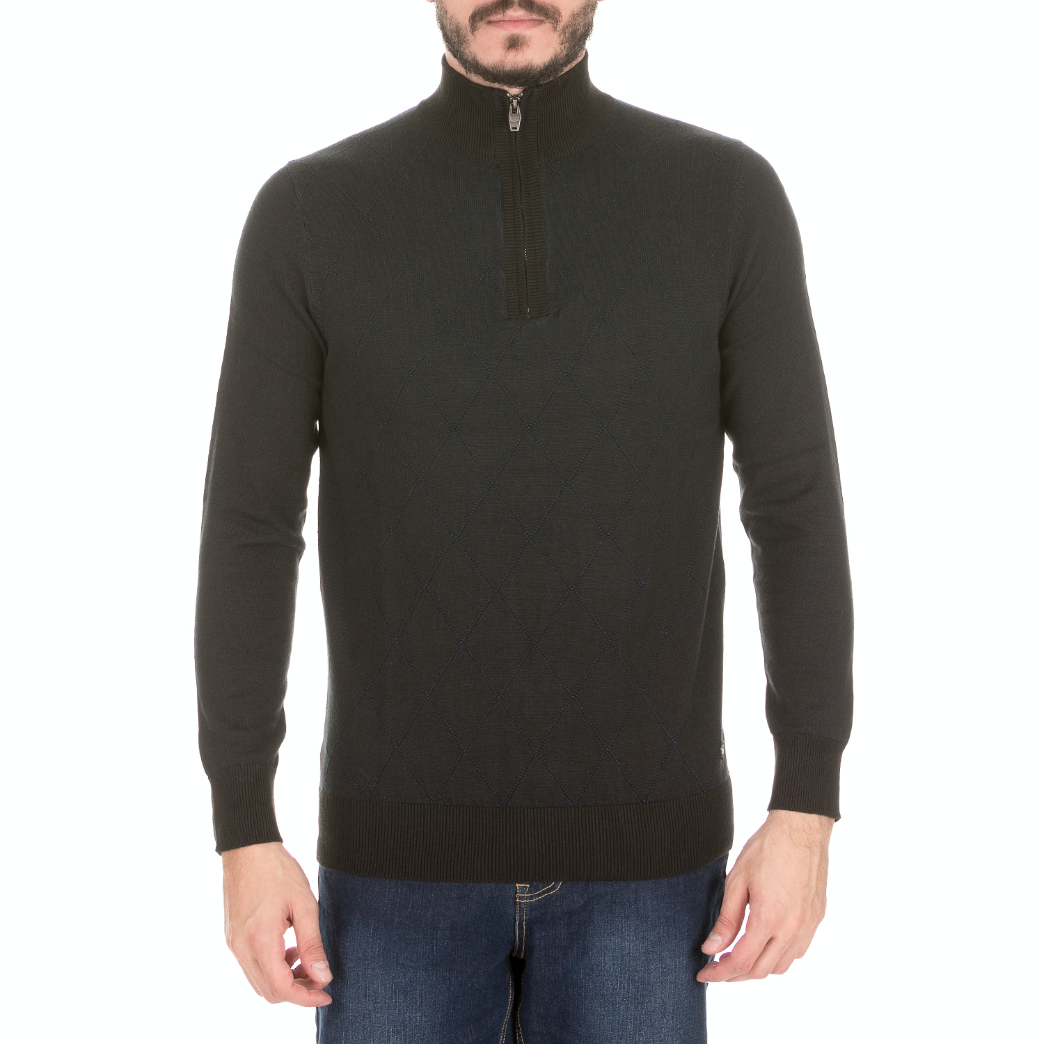Ανδρικά/Ρούχα/Πλεκτά-Ζακέτες/Πουλόβερ GREENWOOD - Ανδρική πλεκτή μπλούζα GREENWOOD μαύρη