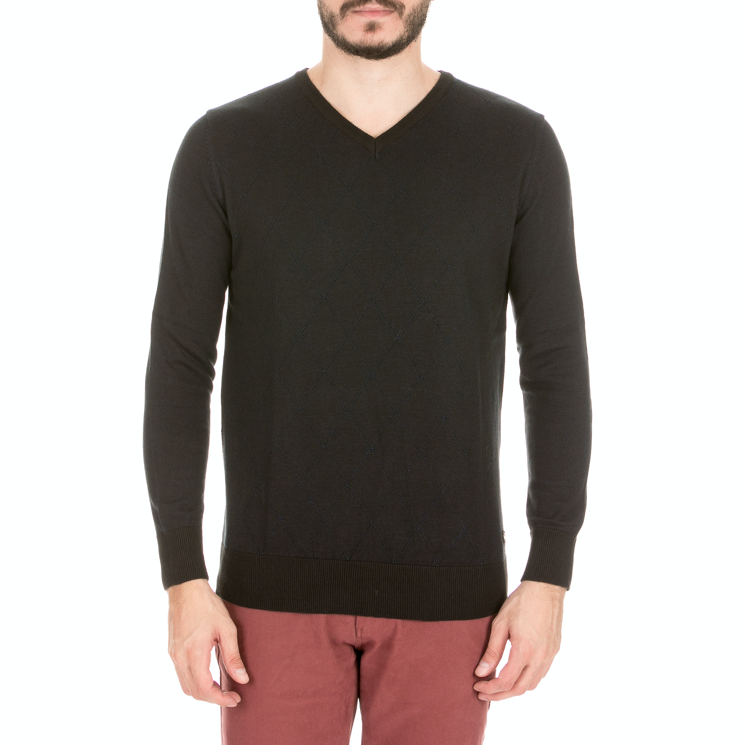 Ανδρικά/Ρούχα/Πλεκτά-Ζακέτες/Πουλόβερ GREENWOOD - Ανδρική πλεκτή μπλούζα GREENWOOD μαύρο
