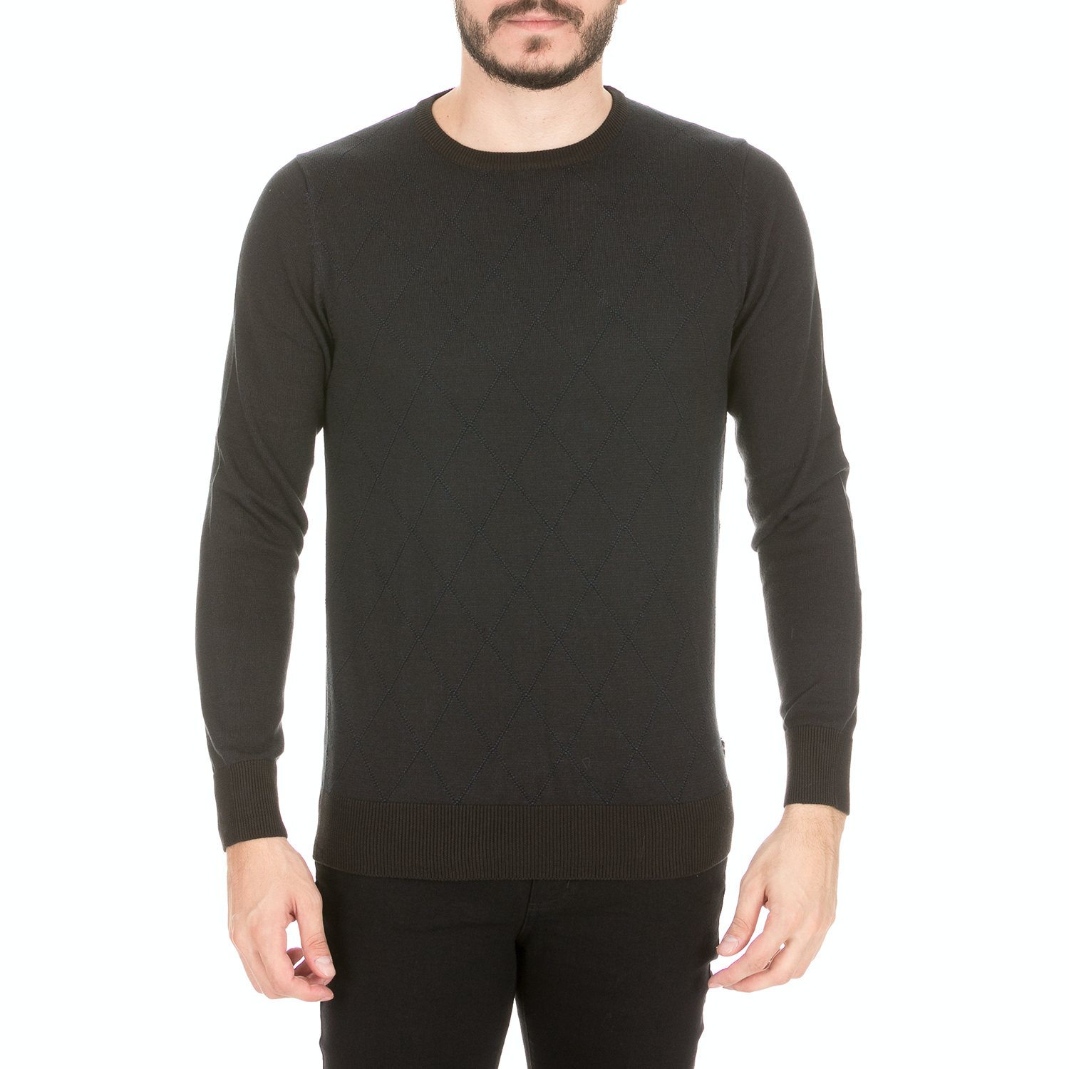 Ανδρικά/Ρούχα/Πλεκτά-Ζακέτες/Πουλόβερ GREENWOOD - Ανδρική πλεκτή μπλούζα GREENWOOD μαύρη