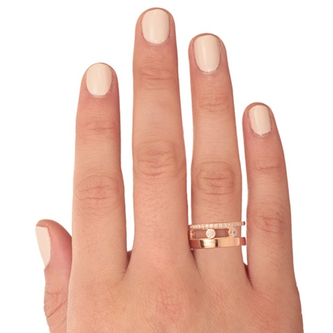 JEWELTUDE-Γυναικείο δαχτυλίδι JEWELTUDE από ροζ επιχρυσωμένο ασήμι 