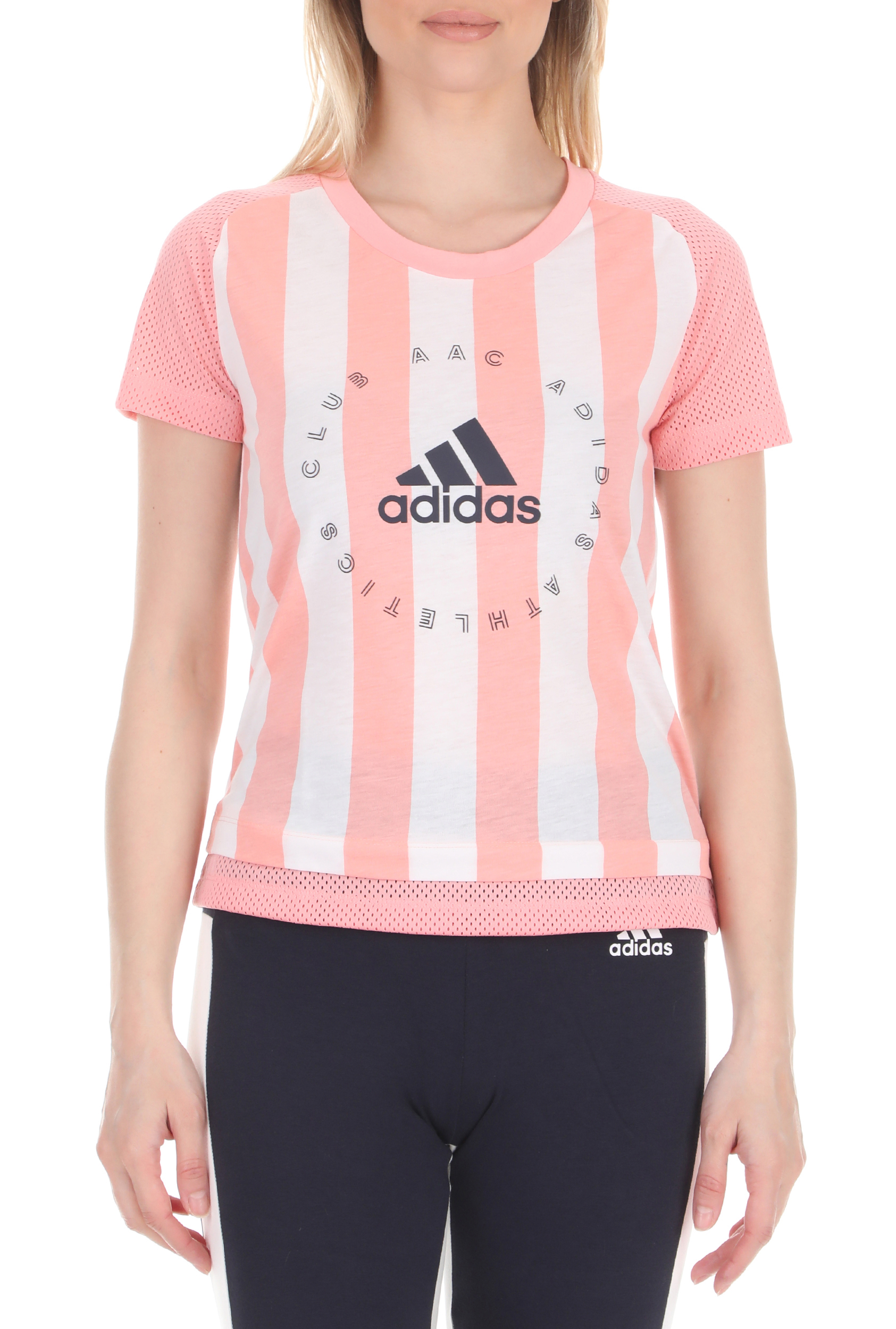 Γυναικεία/Ρούχα/Αθλητικά/T-shirt-Τοπ adidas Performance - Γυναικείο t-shirt adidas Performance W AAC Tee ροζ λευκή