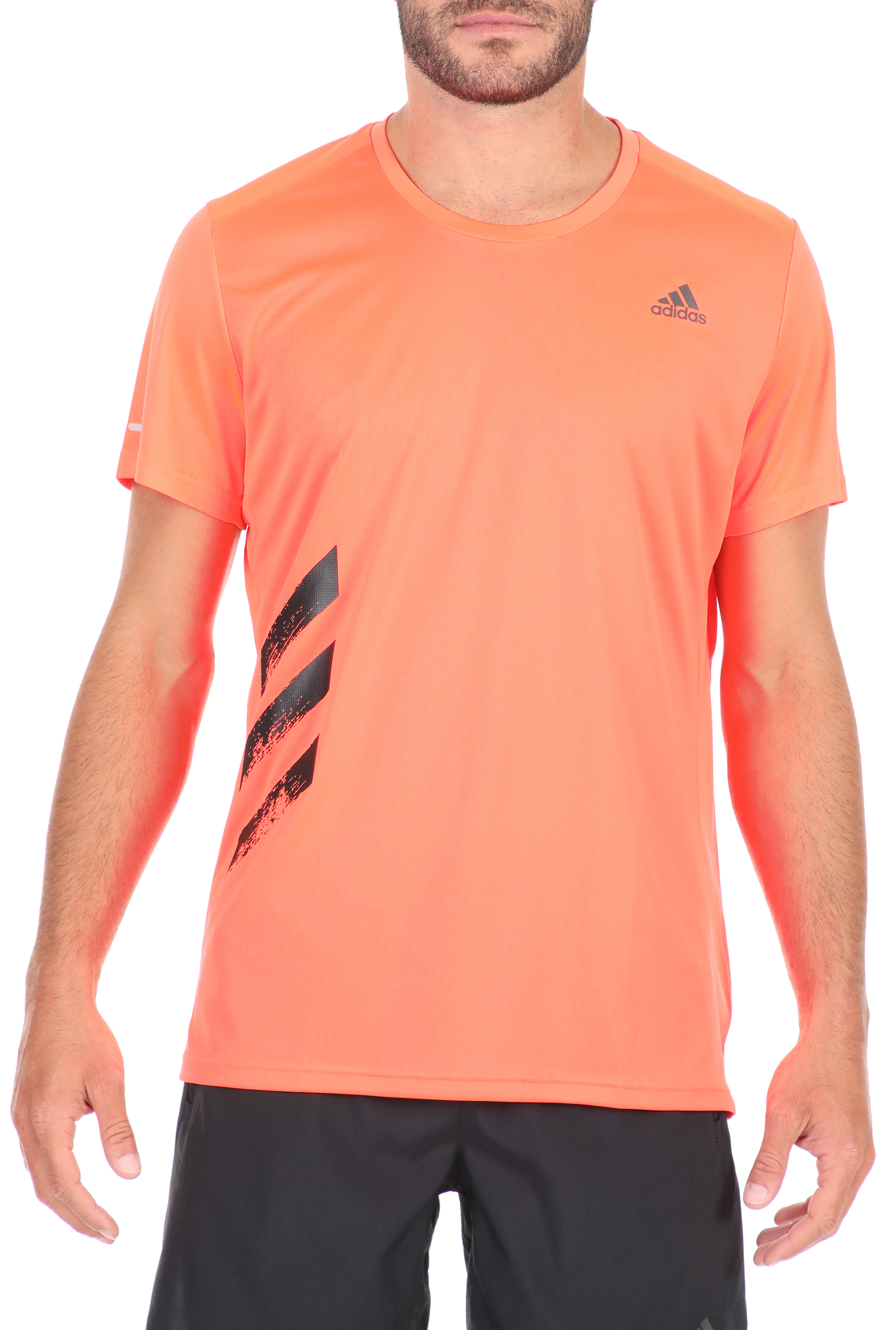 Ανδρικά/Ρούχα/Αθλητικά/T-shirt adidas Performance - Ανδρικό t-shirt adidas Performance RUN IT TEE 3S πορτοκαλί