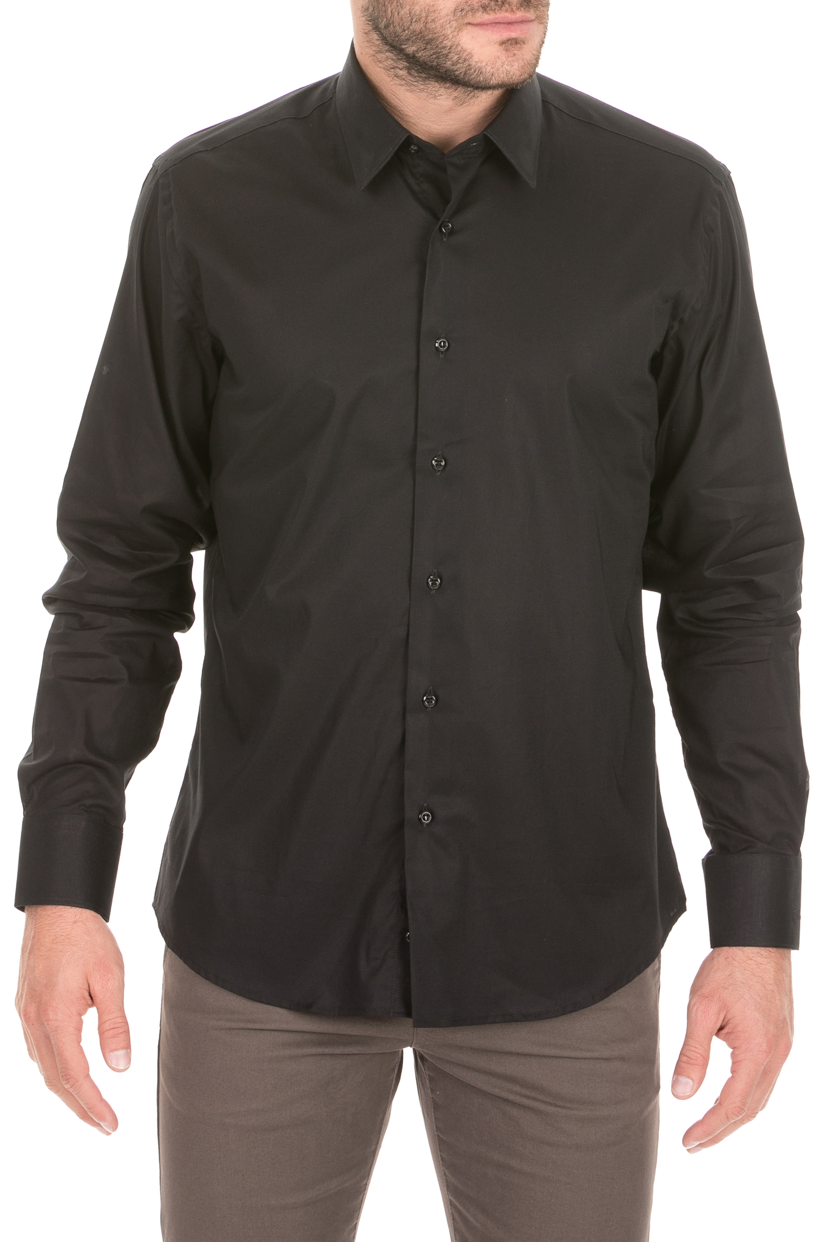 Ανδρικά/Ρούχα/Πουκάμισα/Μακρυμάνικα JUST CAVALLI - Ανδρικό πουκάμισο JUST CAVALLI μαύρο