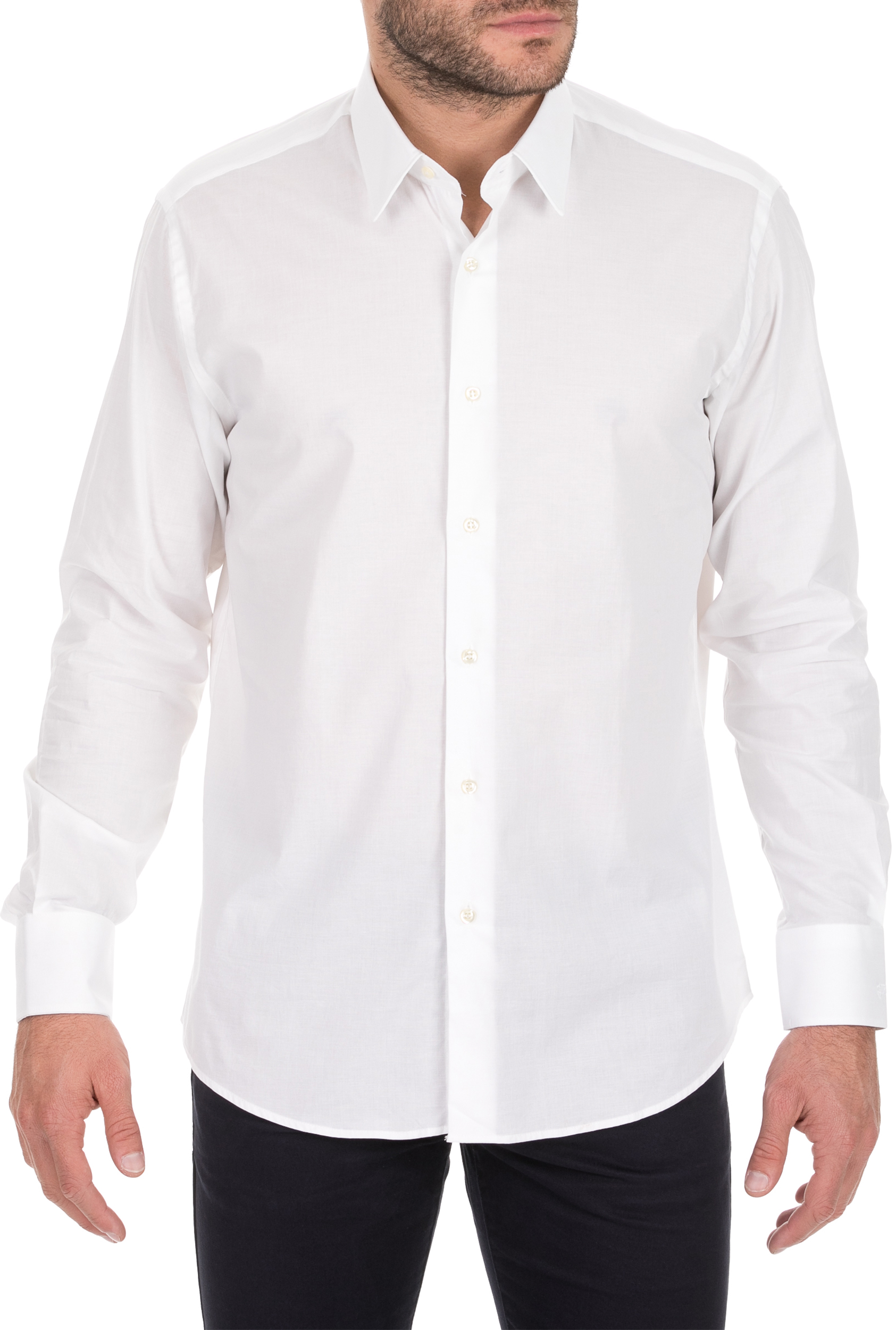 Ανδρικά/Ρούχα/Πουκάμισα/Μακρυμάνικα JUST CAVALLI - Ανδρικό πουκάμισο JUST CAVALLI λευκό
