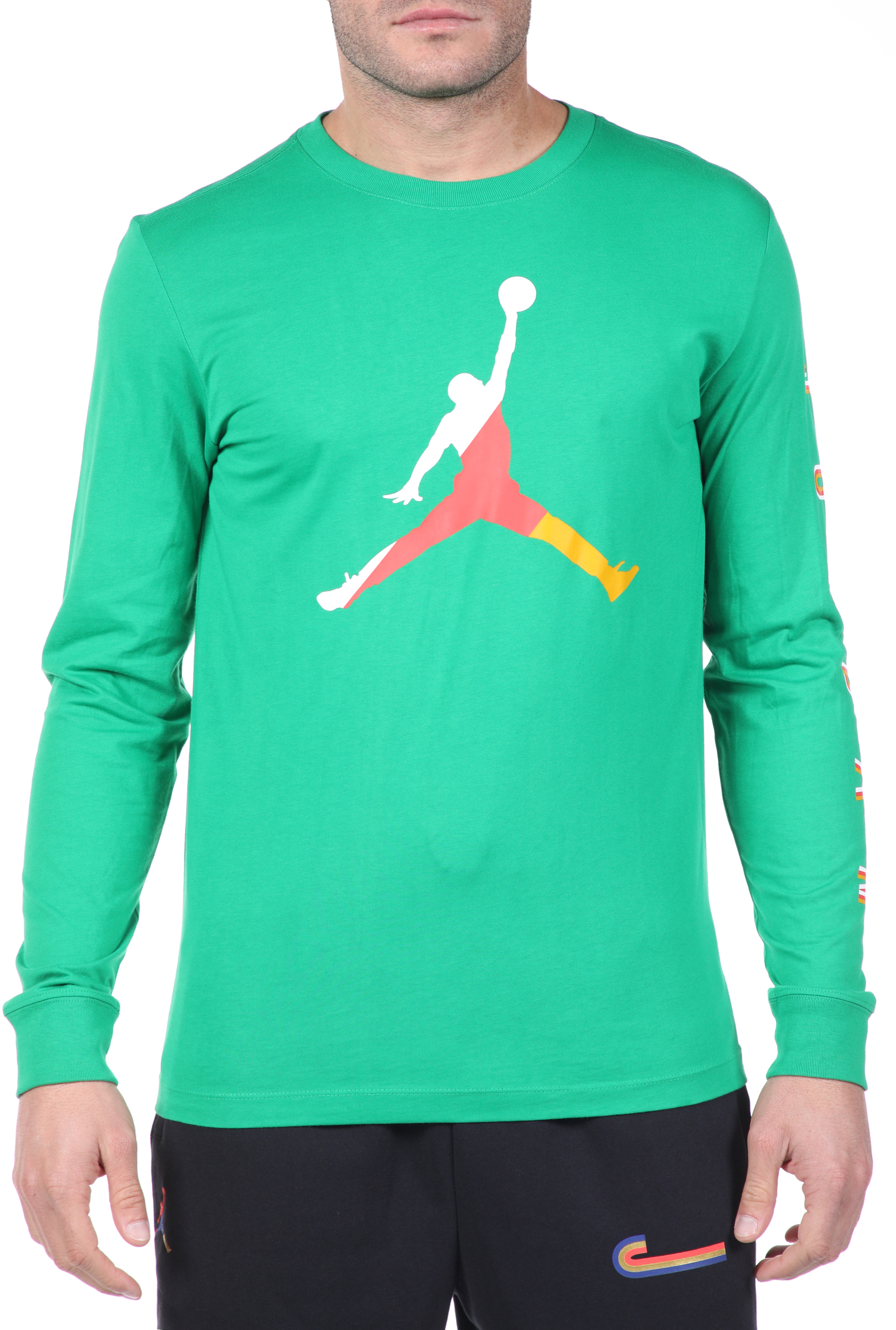 Ανδρικά/Ρούχα/Αθλητικά/Φούτερ-Μακρυμάνικα NIKE - Ανδρική μπλούζα NIKE M J SPRTDNA LS CREW πράσινη