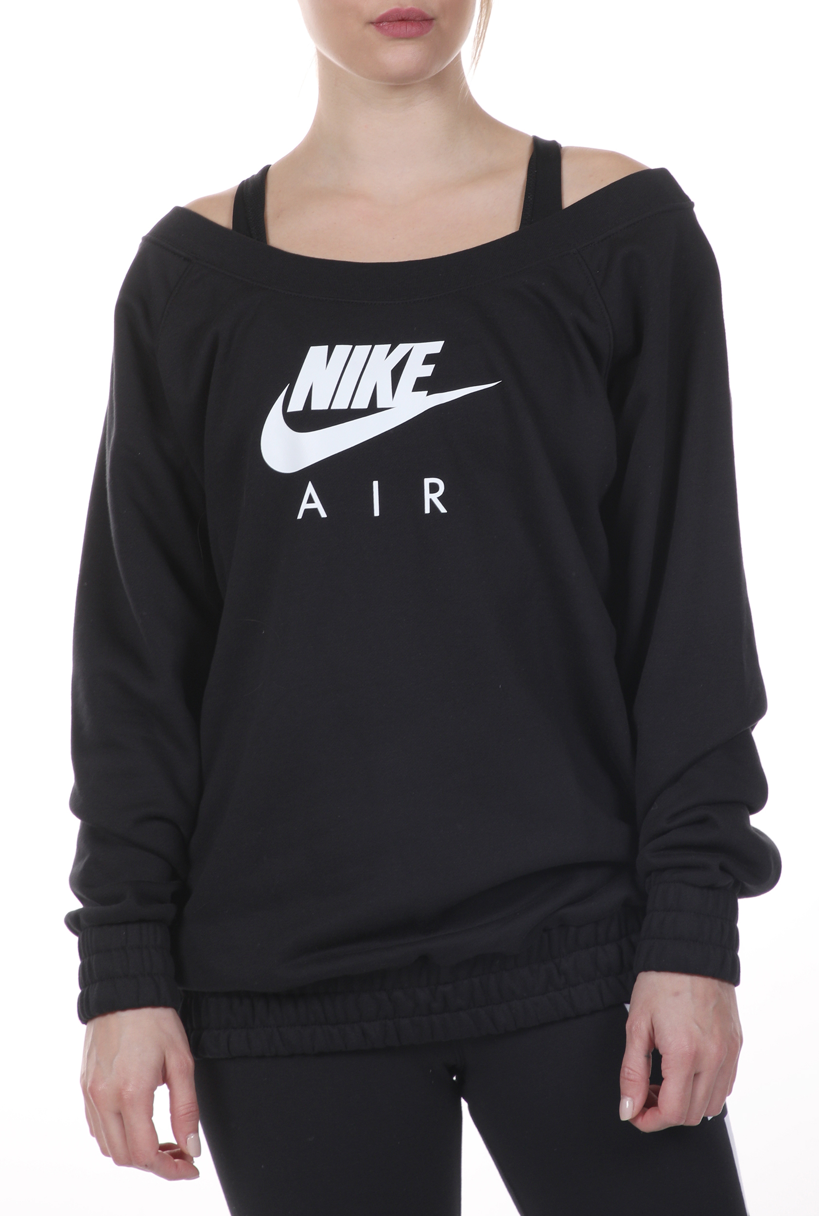 Γυναικεία/Ρούχα/Αθλητικά/Φούτερ-Μακρυμάνικα NIKE - Γυναικεία φούτερ μπλούζα NIKE NSW AIR CREW OS FLC μαύρη