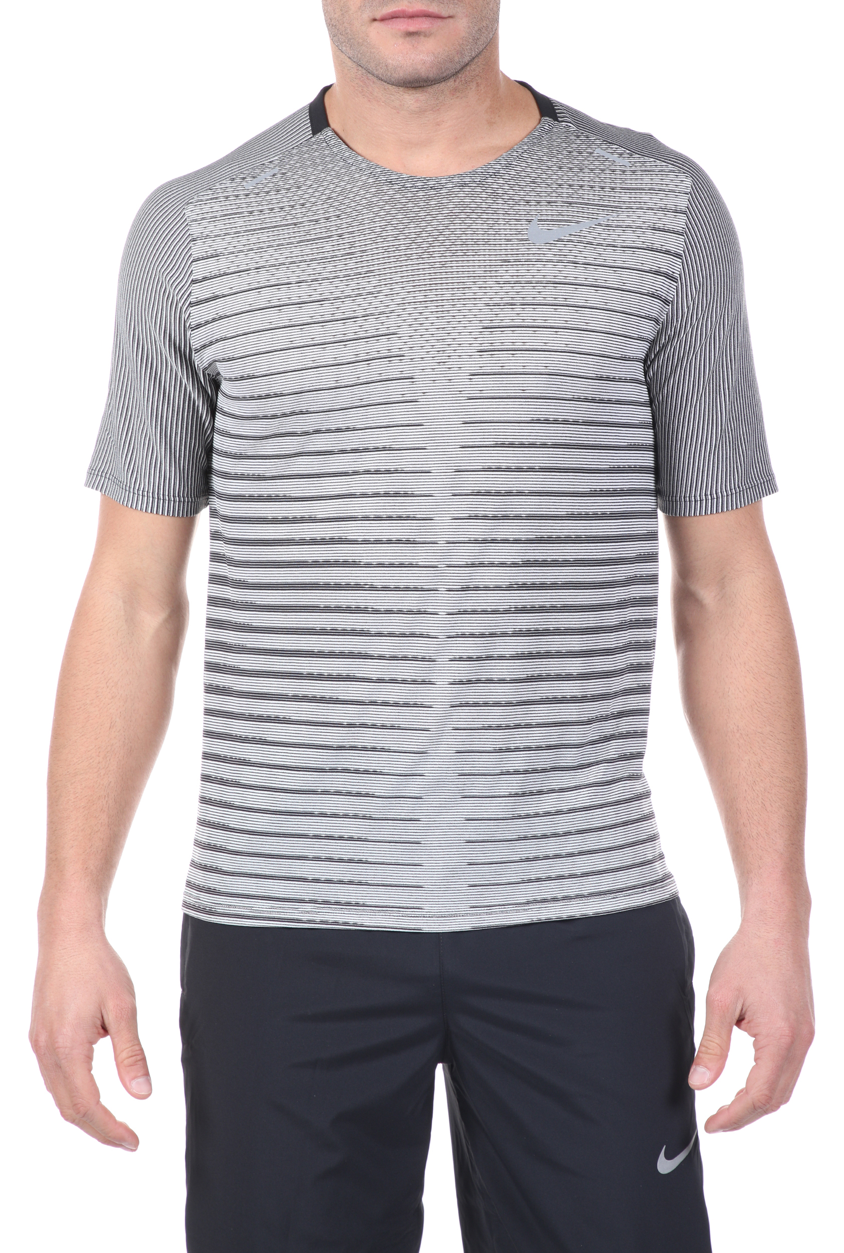 Ανδρικά/Ρούχα/Αθλητικά/T-shirt NIKE - Ανδρική μπλούζα NΙKΕ TECHKNIT TOP SS FF λευκή μαύρη