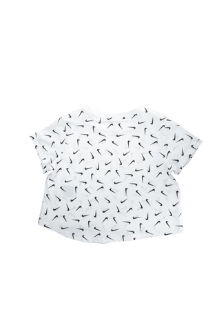 NIKE-Παιδικό t-shirt NIKE NSW TEE CROP SWOOSHFETTI λευκό-μαύρο