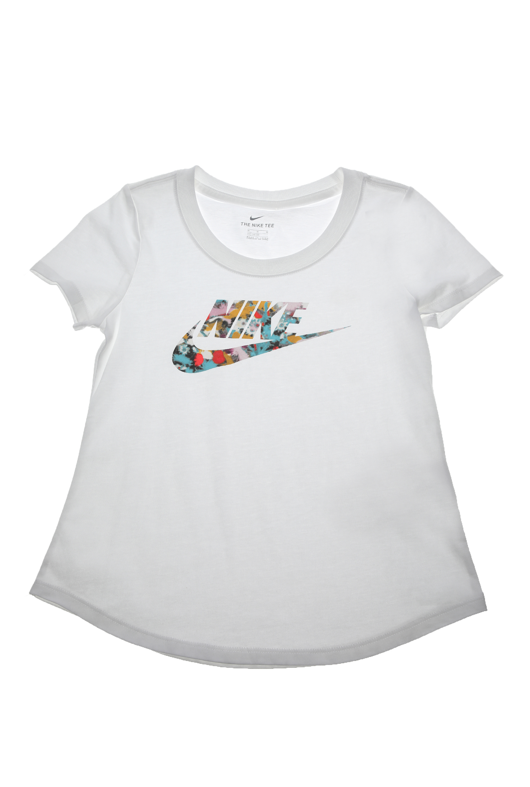 Παιδικά/Girls/Ρούχα/Αθλητικά NIKE - Παιδική κοντομάνικη μπλούζα NIKE DYE SCOOP FUTURA λευκή